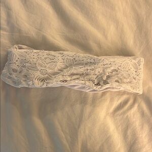 White Lace Bikini with Scalloped Edges